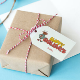 Etiqueta Para Presente Férias de Natal bonitas e rudolf