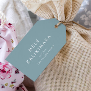 Etiqueta Para Presente Férias de Natal da Família Chic Blue Mele Kalikima