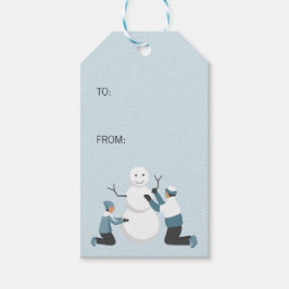 Etiqueta Para Presente Férias de Natal da Família de Invernos