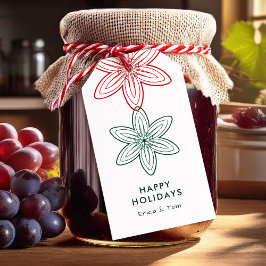 Etiqueta Para Presente Férias Felizes cor personalizada floral minimalist