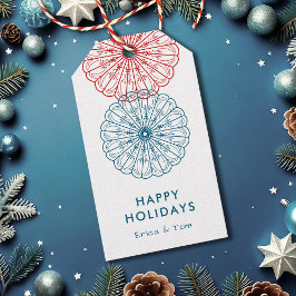 Etiqueta Para Presente Férias Felizes cor personalizada floral minimalist