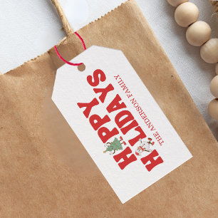 Etiqueta Para Presente Férias Felizes de Natal Retrô