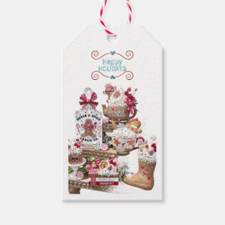 Etiqueta Para Presente Férias Felizes Gingerbread Açúcar & Tempero