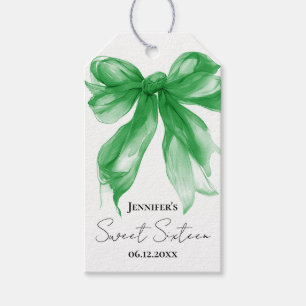 Etiqueta Para Presente Festa Coquette da Bow Co Verde Script Sweet 16 