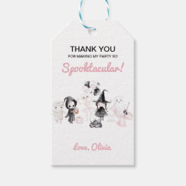 Etiqueta Para Presente Festa cor-de-rosa pastel no aniversário do hallowe