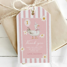 Etiqueta Para Presente Festa de 1º Aniversário da Menina Gansa Boba