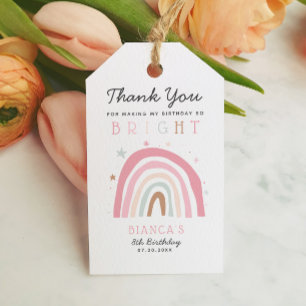 Etiqueta Para Presente Festa de aniversário Arco-Íris Moderna Tão BRILHAN
