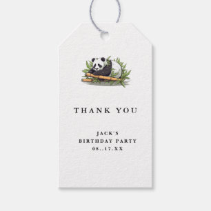 Etiqueta Para Presente Festa de aniversário Bamboo de Panda Verde