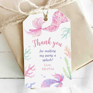 Etiqueta Para Presente Festa de Aniversário Caprichosa da Sereia Debaixo