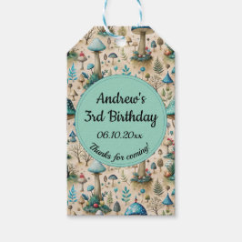 Etiqueta Para Presente Festa de Aniversário Cogumelos Terra das Fadas