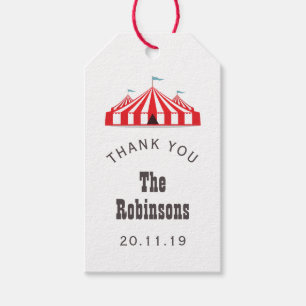 Etiqueta Para Presente Festa de Aniversário com Tema de Circo Vintage