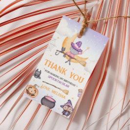 Etiqueta Para Presente Festa de Aniversário da Bruxa Bonita de Halloween