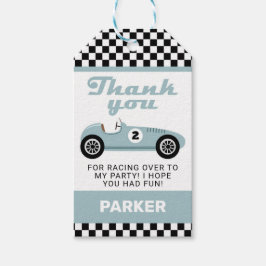 Etiqueta Para Presente Festa de aniversário da Corrida Azul do Carro Obri