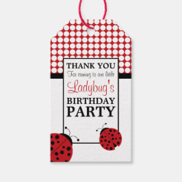 Etiqueta Para Presente Festa de aniversário das Crianças de Red Ladybug