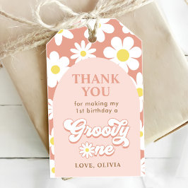 Etiqueta Para Presente Festa de Aniversário de 1 Ano Groovy One Boho Retr