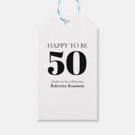 Etiqueta Para Presente Festa de Aniversário de 50 anos Simples e Moderna