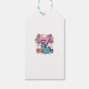 Etiqueta Para Presente Festa de Aniversário de 7 anos do Cavalo Design de