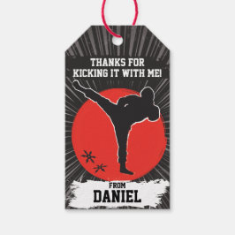 Etiqueta Para Presente Festa de aniversário de Artes Marciais do Guerreir