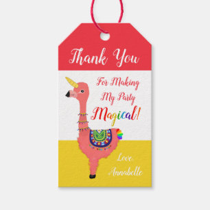 Etiqueta Para Presente Festa de aniversário de Cartoon Bonita Unicorn Fla