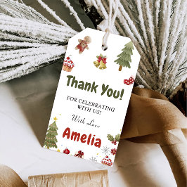 Etiqueta Para Presente Festa de aniversário de Cookies de Neve de Natal