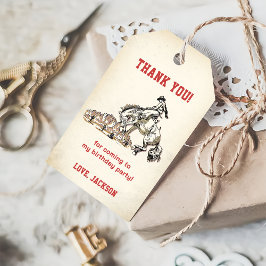 Etiqueta Para Presente Festa de aniversário de cowboy ocidental