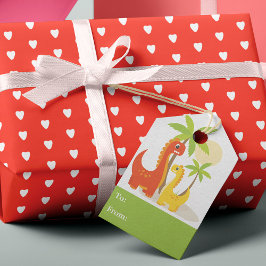 Etiqueta Para Presente Festa de Aniversário de Crianças Dinossauros