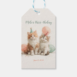 Etiqueta Para Presente Festa de Aniversário de Gatinho com Pata de Kit de