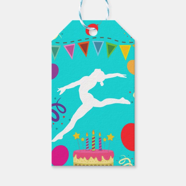 Etiqueta Para Presente Festa de aniversário de ginástica (Frente)