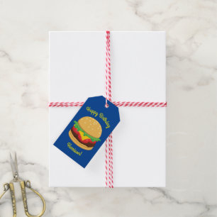 Etiqueta Para Presente Festa de aniversário de Hamburger