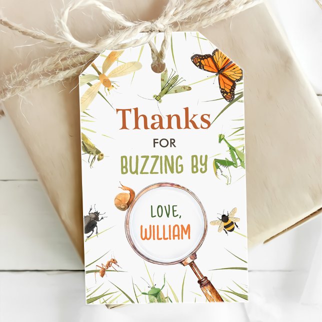 Etiqueta Para Presente Festa de aniversário de Insetos da Natureza (Criador carregado)