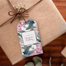Etiqueta Para Presente Festa de aniversário de Jardim Floral Elegante