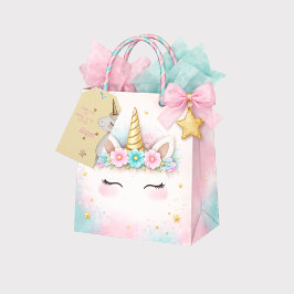 Etiqueta Para Presente Festa de Aniversário de Menina Unicórnio Amarelo &
