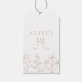 Etiqueta Para Presente Festa de aniversario de meninas floral elegante si