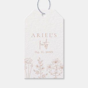 Etiqueta Para Presente Festa de aniversario de meninas floral elegante si