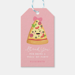 Etiqueta Para Presente Festa de aniversário De Pizza Bonita Obrigado Meni