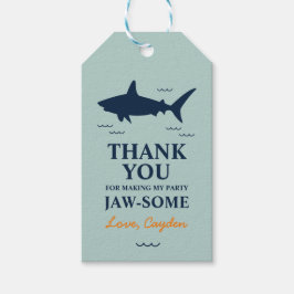 Etiqueta Para Presente Festa de aniversário De Tubarão Obrigado