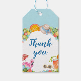 Etiqueta Para Presente Festa de aniversário de Verão Pastel