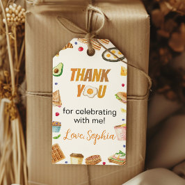 Etiqueta Para Presente Festa de aniversário do Breakfast Brunch Obrigado