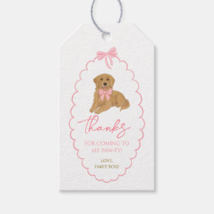 Etiqueta Para Presente Festa de Aniversário do Cachorro Retriever Dourado