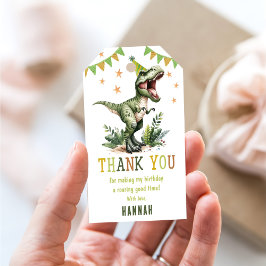 Etiqueta Para Presente Festa de Aniversário do Dinossauro Três Rex 3 anos