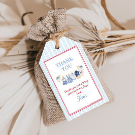 Etiqueta Para Presente Festa de Aniversário do Menino Vermelho Branco Azu