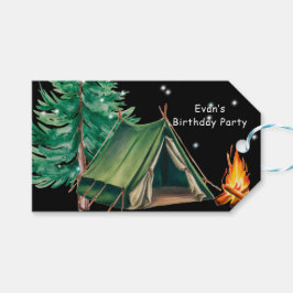Etiqueta Para Presente Festa de aniversário do Trendy Camp Out Boy Obriga
