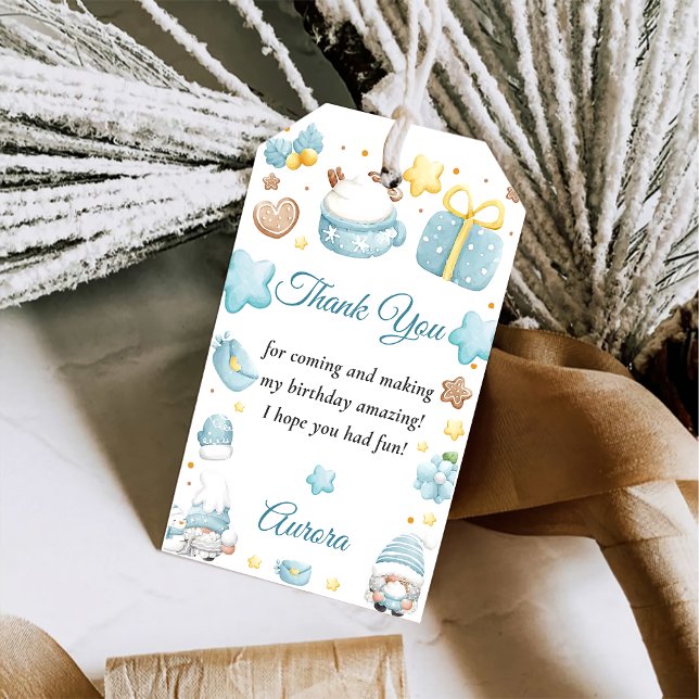 Etiqueta Para Presente Festa de aniversário dos Gnomos de Natal (Criador carregado)