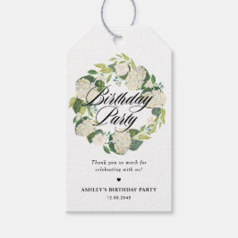 Etiqueta Para Presente Festa de aniversário Floral de Ferida Branca