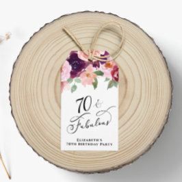 Etiqueta Para Presente Festa de aniversário Floral Elegante Obrigado