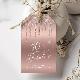 Etiqueta Para Presente Festa de aniversário Glitter 70 Dourada Obrigado