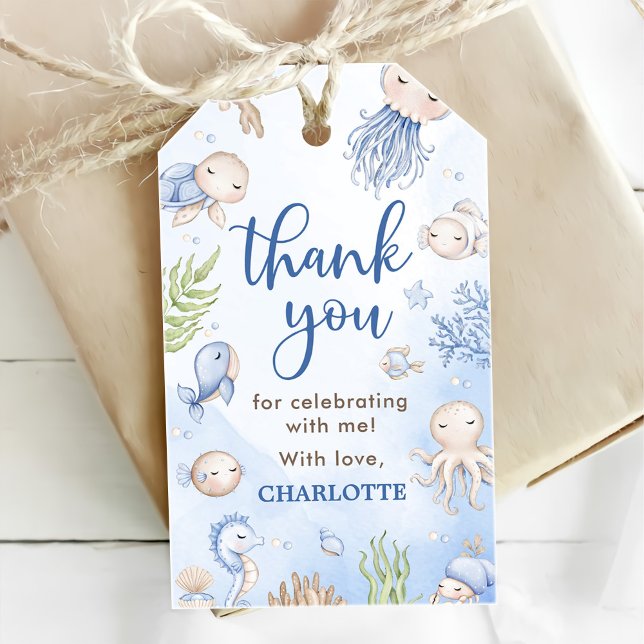 Etiqueta Para Presente Festa de Aniversário Infantil Debaixo do Mar (Criador carregado)