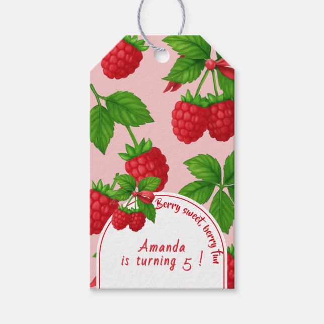 Etiqueta Para Presente Festa de Aniversário Infantil Morango Doce -  (Frente)