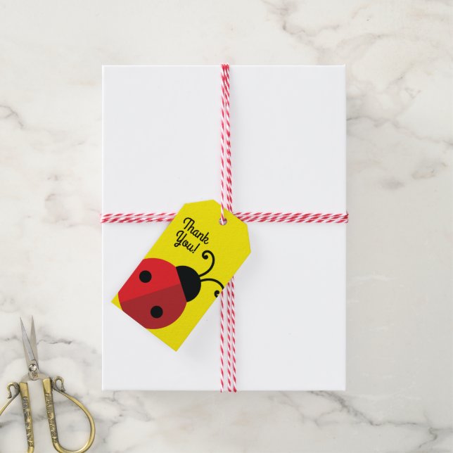 Etiqueta Para Presente Festa de aniversário Ladybug (Com cordão)