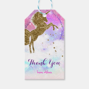 Etiqueta Para Presente Festa de Aniversário Mágica Unicórnio Brilho Galáx